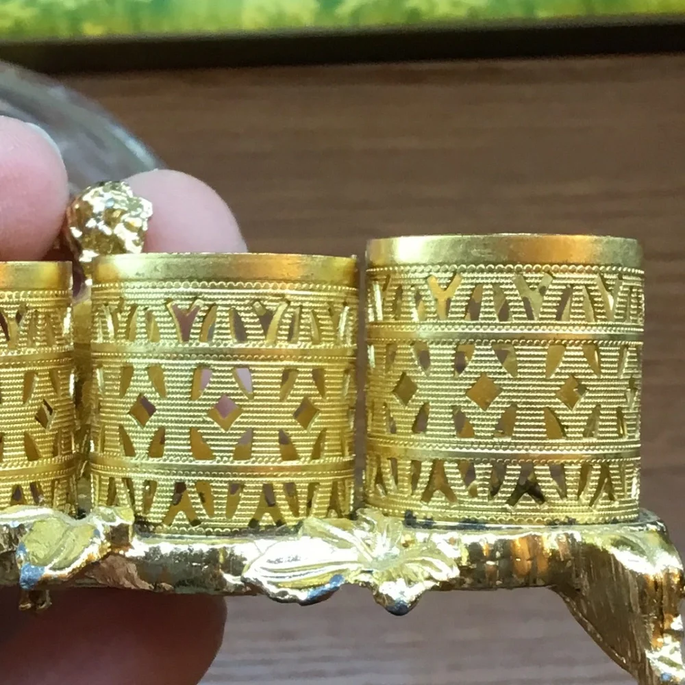 Vintage Gold Tone over Silver Lipstick Holder ~ Filigree Fancy ~ SF Sam Fink.